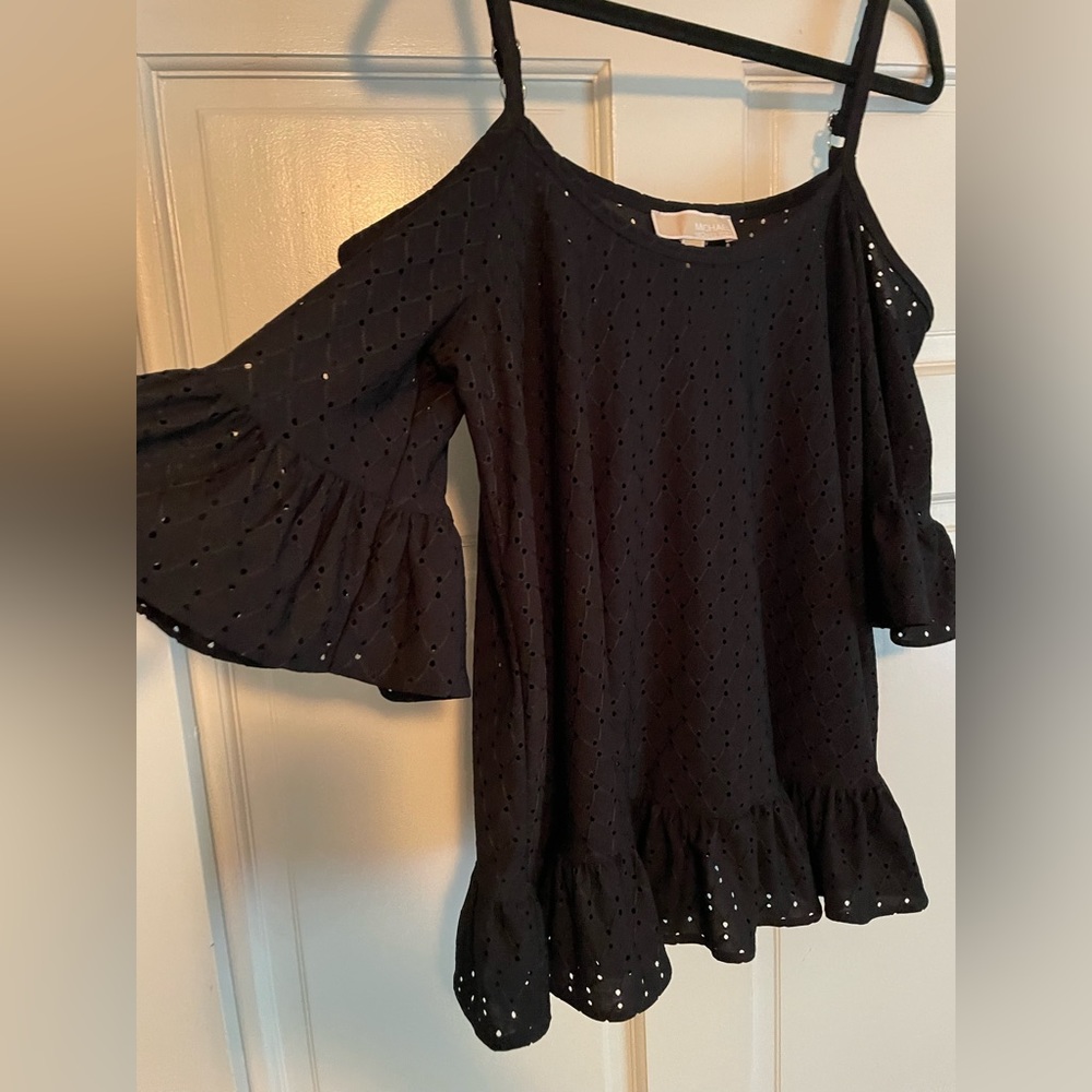 Michael Kors off the shoulder black blouse